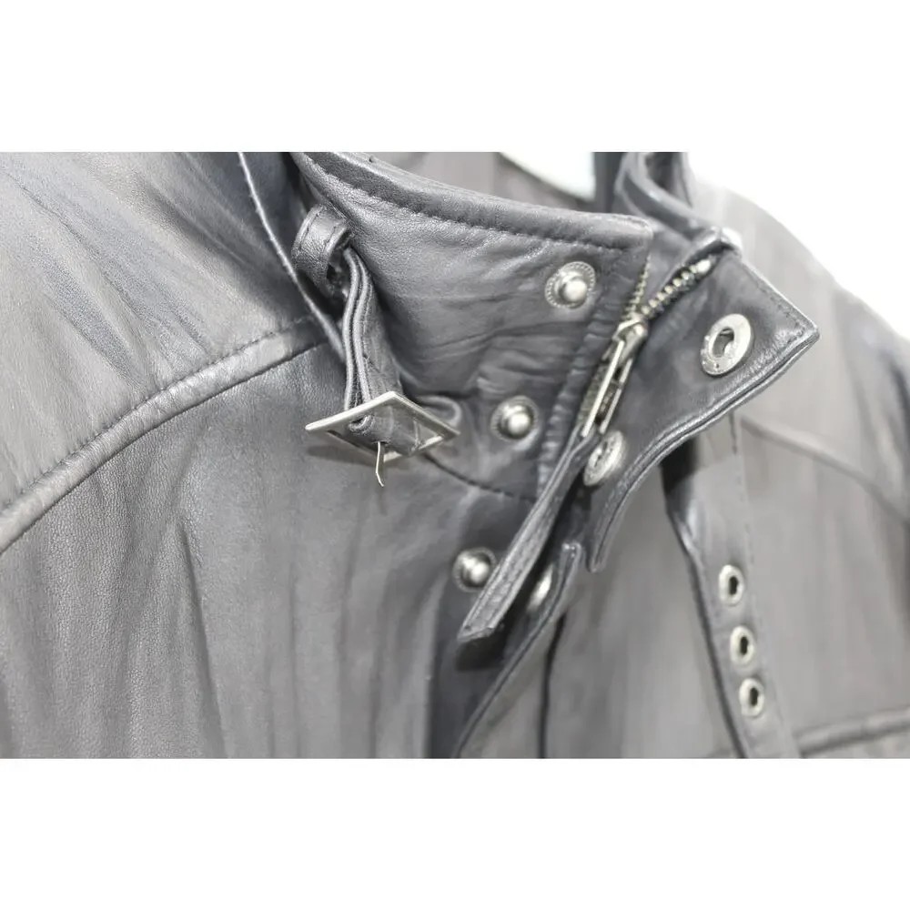Murano Men’s Genuine Lambskin Leather Size Medium Black Textured